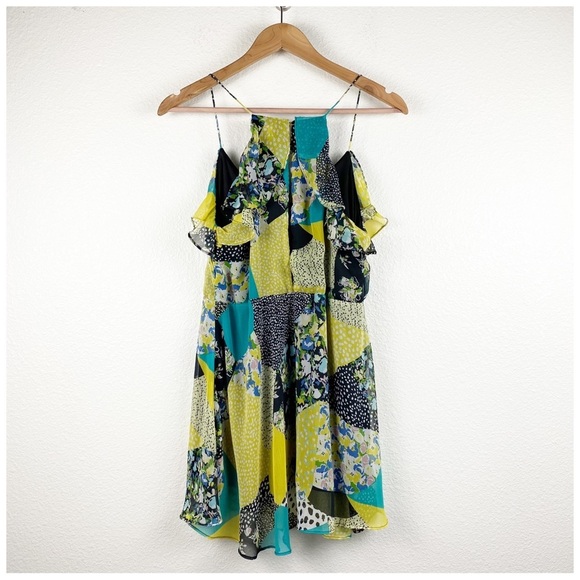 Zara Patchwork Ruffle Dress Size Medium - Picture 4 of 9